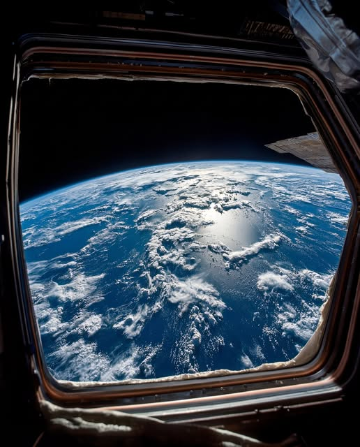 Earth seen from a window